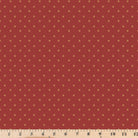 Tiny gold stars on red cotton fabric.  Coming Home Stars REd Barn