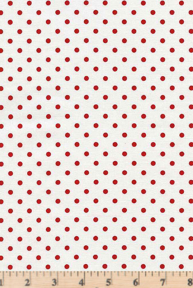 Dots Cherry Red on White Swiss Dot Fabric DOT-C1820 by Timeless Treausres.