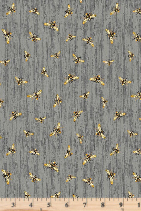 Flying honey bees on dark grey wood texture.  Honey Bee Farm State Flying Bees