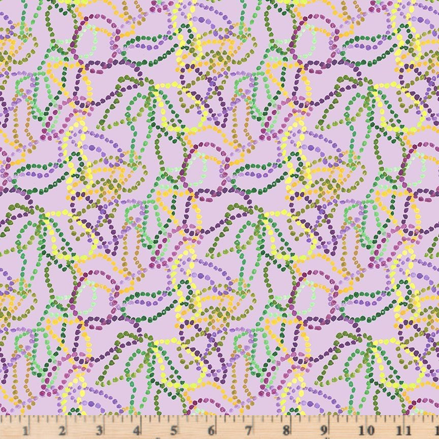 Lavender Beads Fabric Mardi Gras Stella-DCWR2692 by Dear Stella.