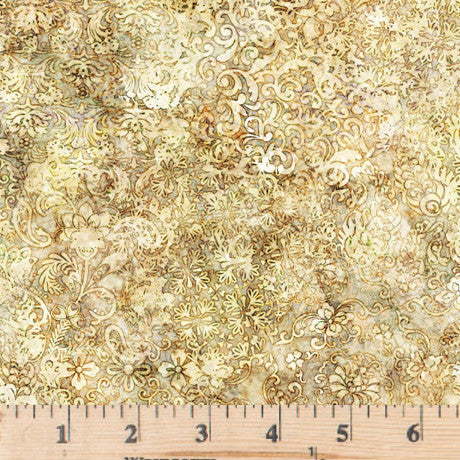 Ecru tonal textural fabric with floral design by Dan Morris for Quilting Treasures 29540 E.