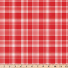 Red and White plaid check fabric.   Peace of Earth by Riley Blake C13455