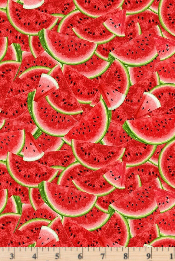 Multi Packed Watermelon Slices Fabric Watermelon PartyFRUIT-CD1922 by Timeless Treasures.