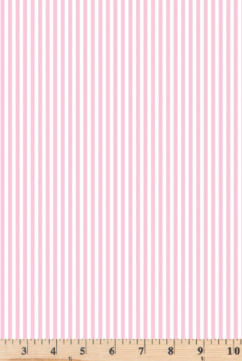 One eighth inch peony pink and white stripes fabric by Riley Blake Designs C495.