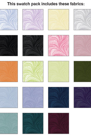 Precut 28 piece fat quarter bundle from the Pearl Wave fabric collection by Jackie Robinson for Benartex.
